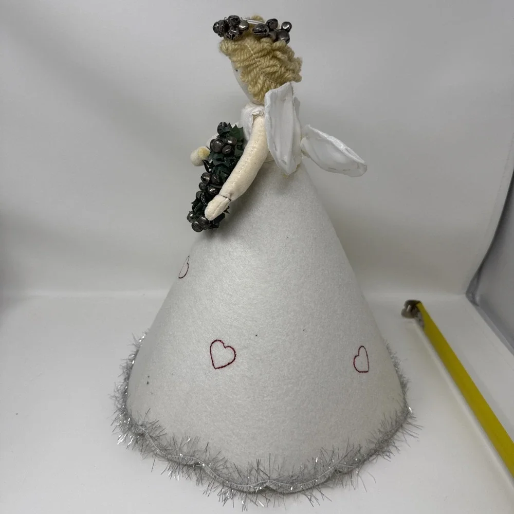 Pottery Barn Kids Holiday Angel Tree Topper With Bells, Hearts, Wreath Christmas